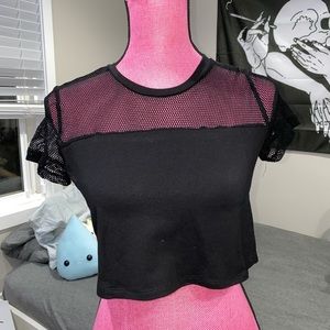 Black crop top fishnet